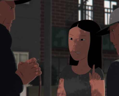 Drawing from the video, "In Our Communities, In Our Streets."