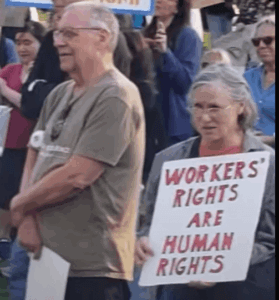 Scene from May Day 2025 rally in Poughkeepsie.