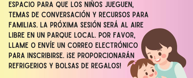 Spanish language flyer for July 26 bilingual play group.